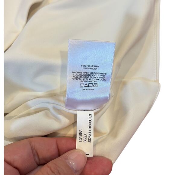 EXPRESS Off White Body Contour Compression Corset Cropped Tank Bustier LARGE - Picture 6 of 7